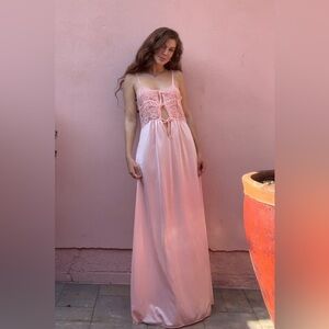 Rare Vintage pink peignoir slip dress
